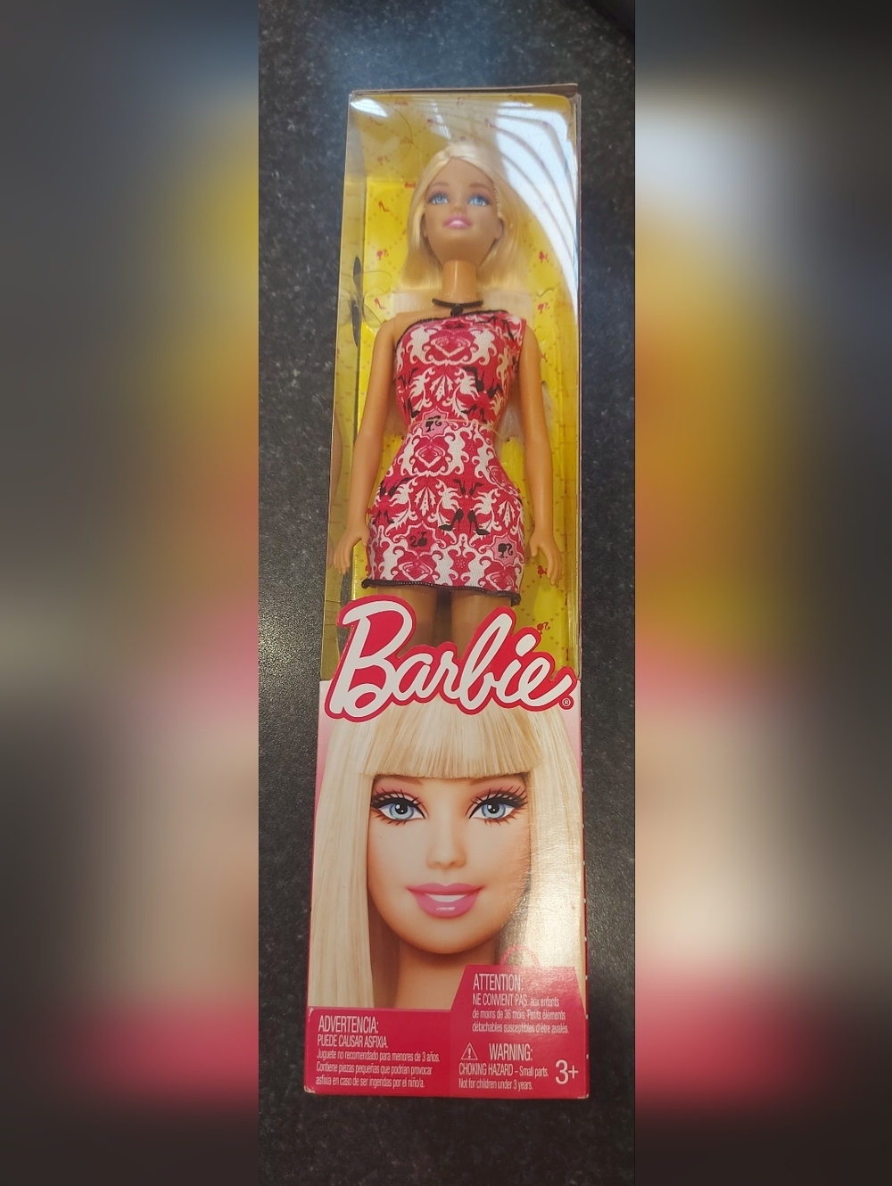 Barbie Pink Patterned Mini Dress Doll